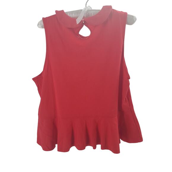 Disney Minnie Mouse sleeveless peplum ruffle bottom Women's Top in Red Size XL - Picture 3 of 10